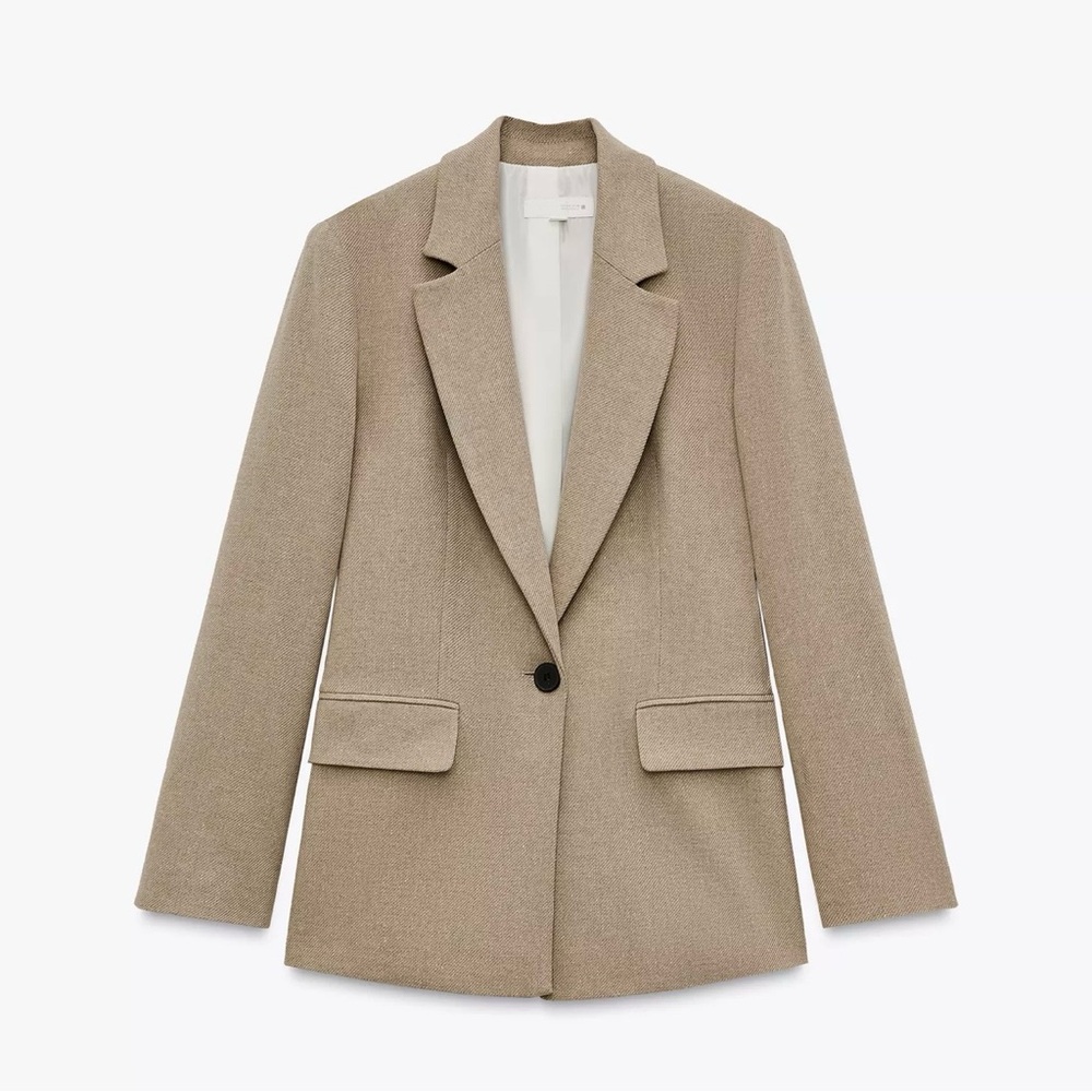 ZARA Straight Cut Shoulder Pad Blazer